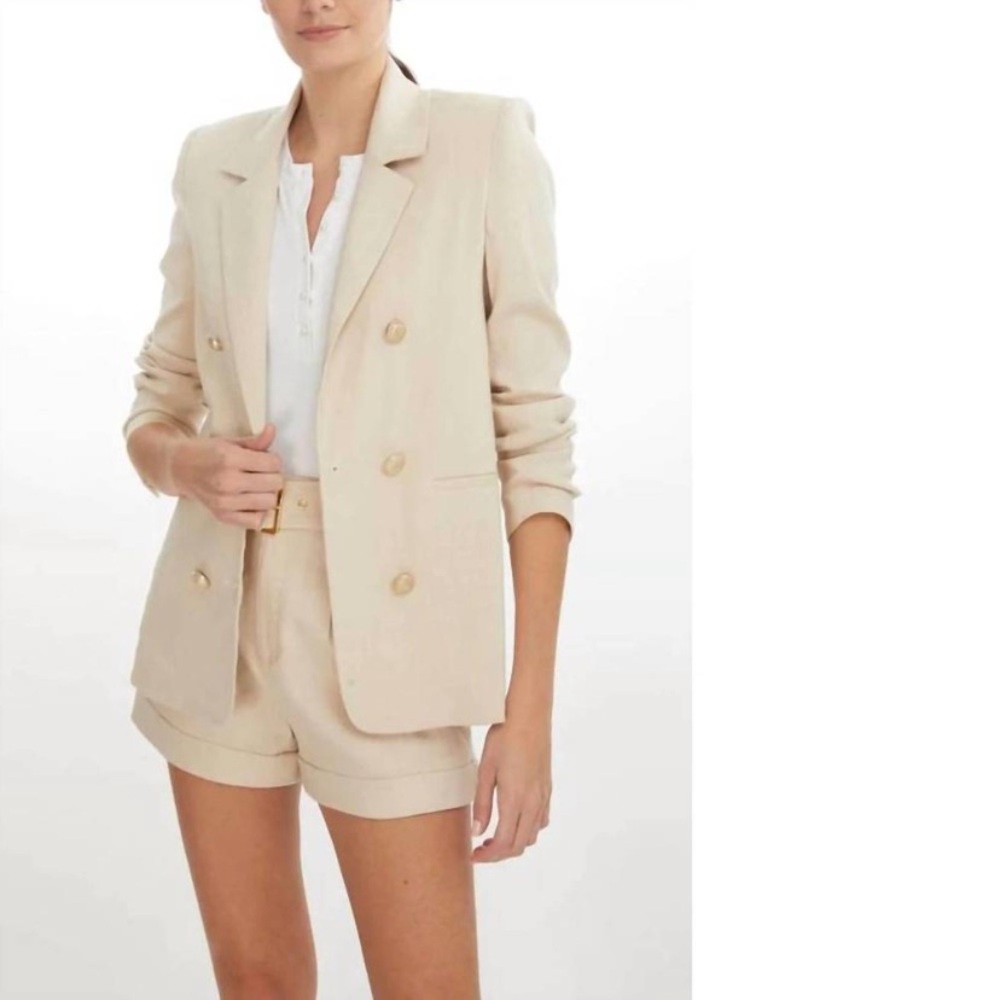 Generation Love silvia linen blend  blazer in almond size M style SU22312